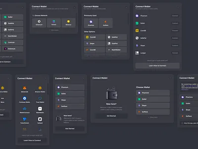 Connect Wallet Component UI Experiment binance blockchain connect crypto dapps defi ethereum solana ui wallet web3