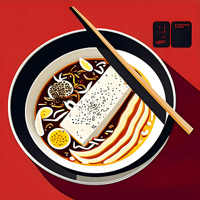 vector art - ramen branding design flat illustration flat vector illustration logo ui ux vector vector art