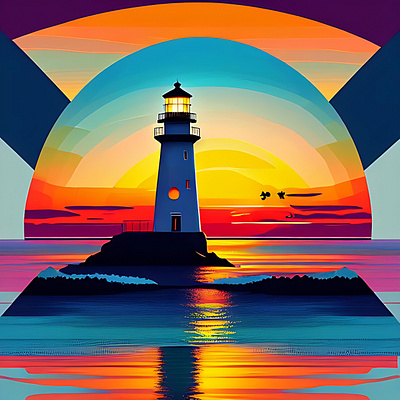 vector art - lighthouse branding design flat illustration flat vector illustration logo ui ux vector vector art
