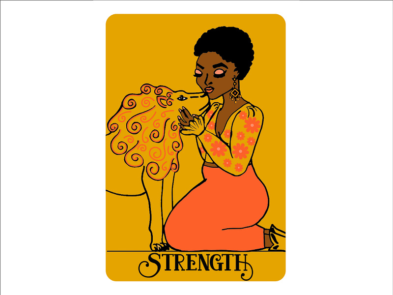 Strength 70s graphic design illustration tarot tarot deck