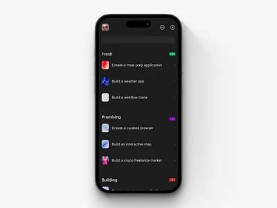 Brainy - Notes Taking App For Ideas dark mode interface ios list minimal notes notes app notes taking app search bar swiftui ui ux