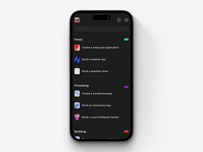 Brainy - Notes Taking App For Ideas dark mode interface ios list minimal notes notes app notes taking app search bar swiftui ui ux