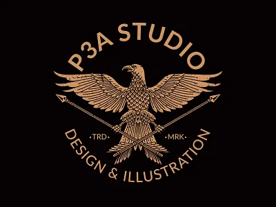 Eagle badge branding classic handdrawn illustration logo vintagelogo