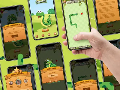 'Snake' Hyper Casual Mobile Game Design design game design game ui graphic design hyper casual game illustration logo mobile game ui ux vector