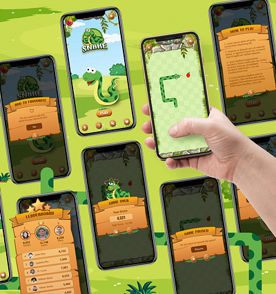'Snake' Hyper Casual Mobile Game Design design game design game ui graphic design hyper casual game illustration logo mobile game ui ux vector