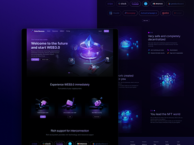 Blockchain official website design 3d blender blockchain ui web web3.0