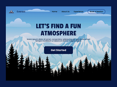 Mountain design landing page mountain ui