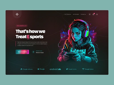 E-sports Landing Page Concept colorful concept csgo dark e sports esports esports ui gaming landing page league of legends ui uiux ux valorant vibe