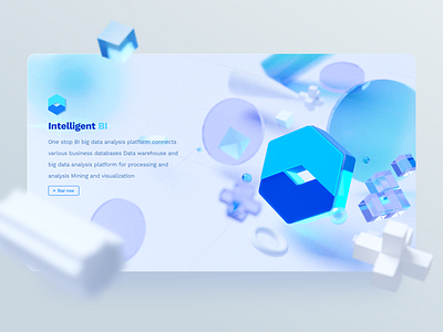 Intelligent BI-desktop app 3d app banner bi big data ui