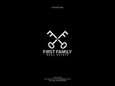 First Family Real Estate Logo,Home and key concept 3d a b c d e f g h i j k l m n branding business logo design ff letter graphic design home logo illustration letter logo logo monogram popular real estate logo tech logo typography vector