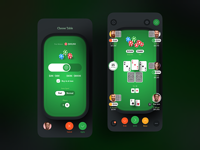 Online Poker App Design app card casino design gambling game ios jackpot mobile online platform poker slots ui ux