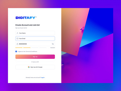 DIGITAFY© - Login Page design digital login page ui ui design uiux ux design web design website