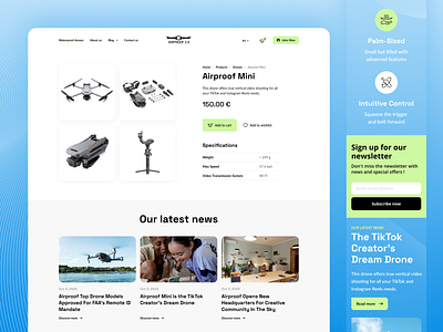 Airproof | Website Design belgium blue design desktop drones green minimalist modern odoo ui ux water web website