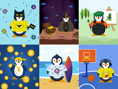 Nfitic Lab's penguins. Part 3. bitcoin crypto graphic design illustration nft nfts opensea penguin solana