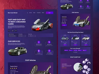 car rental landing page car landing care care rental landing page landing page landing pages ui design ui ux ux web design website