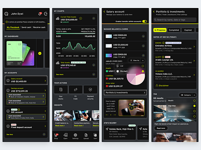 Personal Account Screens account balance bottom cards debit design graph illustration investment money navigation personal portfolio salary ui ux view