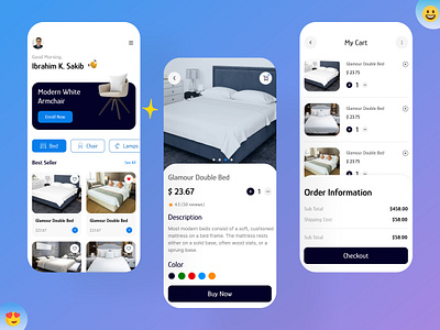 Home Furniture Mobile App app design dinigroom e shop ecommerce furniture furniture shop home appliance kitchen livingroom minimal design mobile app online shop