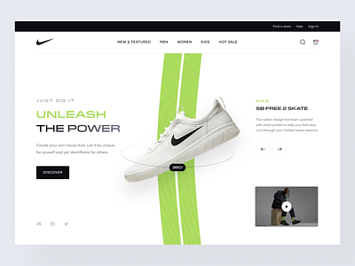 Nike Sneakers Store 3d app application branding dark mode design ecommerce flat illustration landing landingpage logo minimal modern nike shoe shop sneakrs store ui