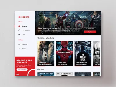 Sodere - Movie Streaming Platform concept design explore movie platform streaming ui ux website