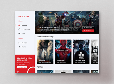 Sodere - Movie Streaming Platform concept design explore movie platform streaming ui ux website