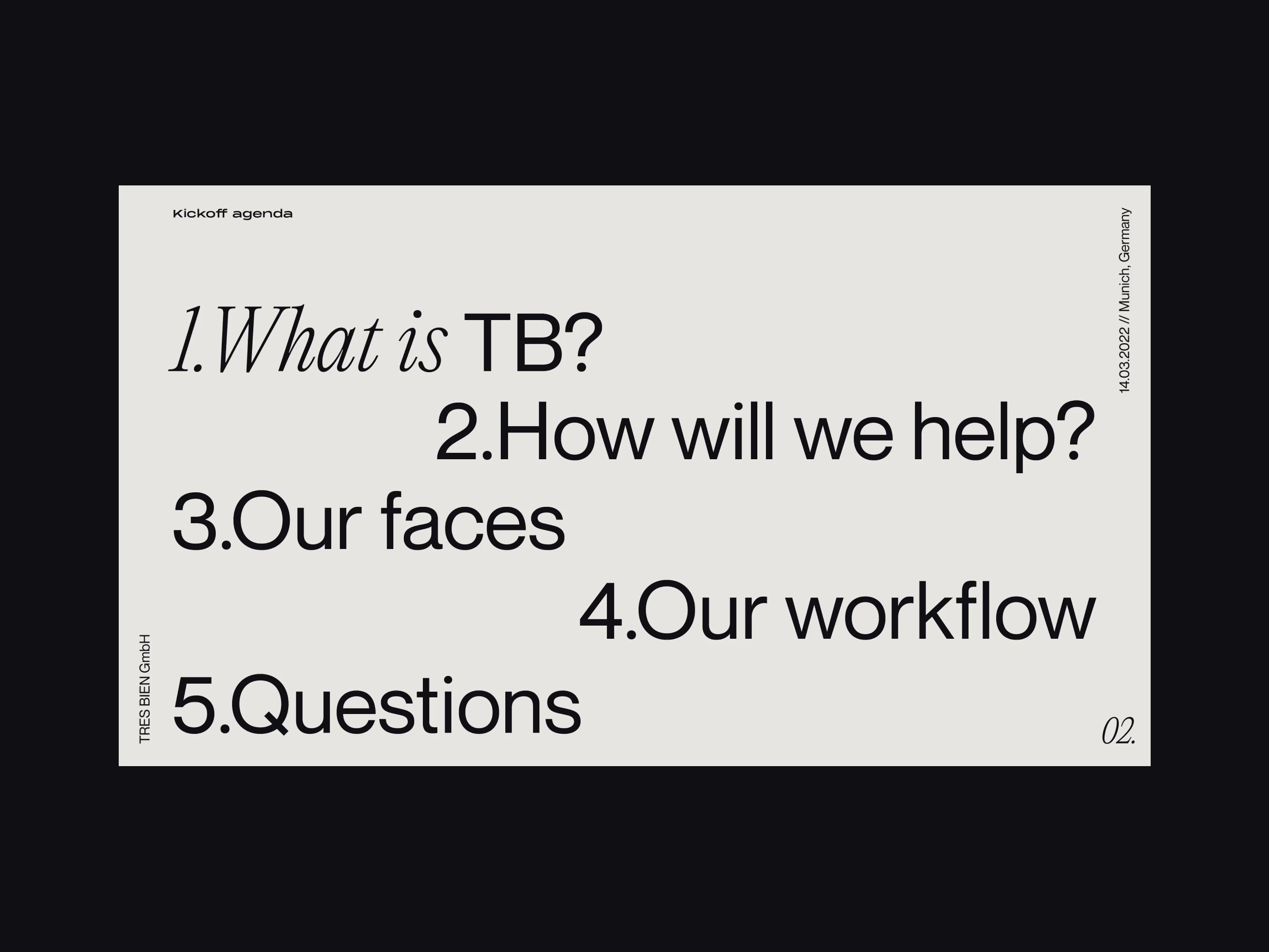 Example of Presentation Deck Design (10–15 Slides)