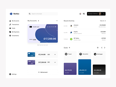 Renfox - Dashboard, Payment Assets application dashboard finance fintech payments personal finance user experience user inteface visual identity web web app