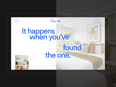 Found. blue concept home page real estate ui webdesign