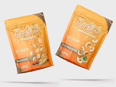 Roasted Nuts | Packaging Design | Mock-up 3d brand branding cashew concept design exploration graphic design hello dribbble logo nuts pack package packaging plastic bag product development retail food snacks vector vizualization