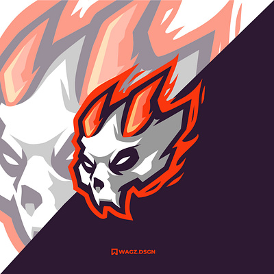 DEVIL esport mascot logo design devil fire graphic design illustration logo mascot mascot logo oni skull vector