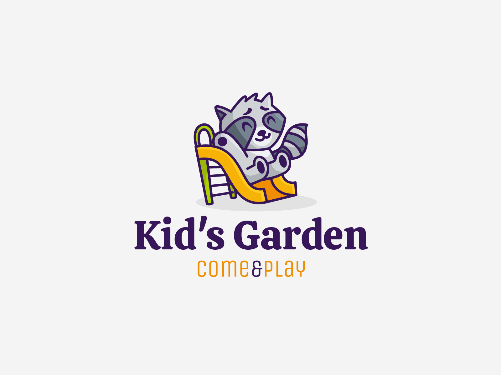 Funny raccoon baby brand branding cartoon character design elegant funny illustration kids logo logotype mark mascot modern nice play raccoon sign vector