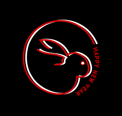 RABBIT HAPPY NEW YEAR 2023 - RED SIMPLE LINE ART RABBIT aesthetic art black chinese zodiac rabbit cute design happy chinese new year happy new year happy new year wishes line art lucky lunar lunar new year 2023 new year celebration rabbit red simple trendy vintage zodiac