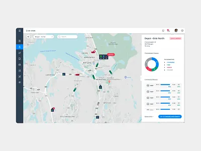 Electric bus fleet management app design software ui