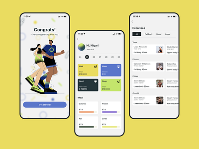 Fitness/Health mobile app app branding design graphic design illustration logo typography ui ux vector