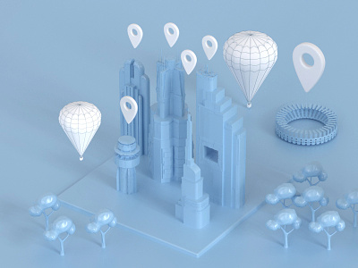 City 3D Illustration 3d cinema4d city design illustraion mikiashvili modern nft render