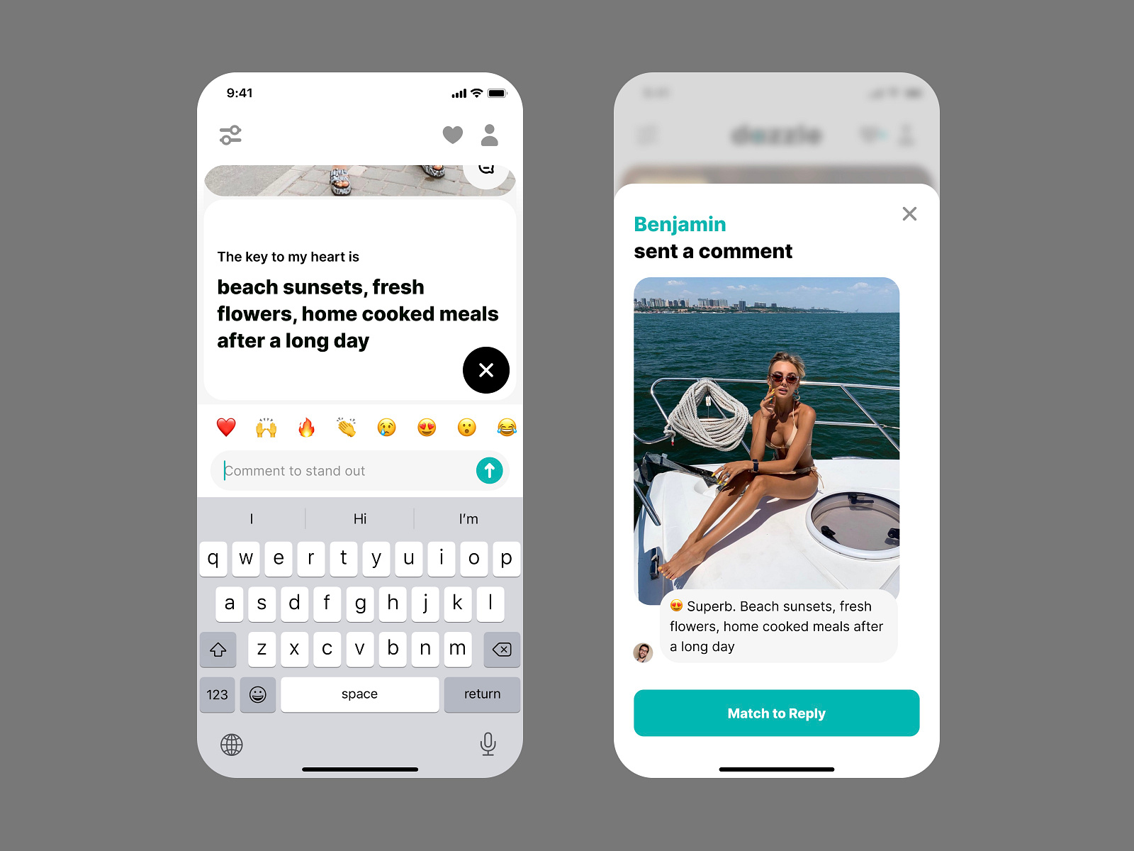 Comment screens. Delight Dating iOS mobile app by Basov: UX/UI Designer ...