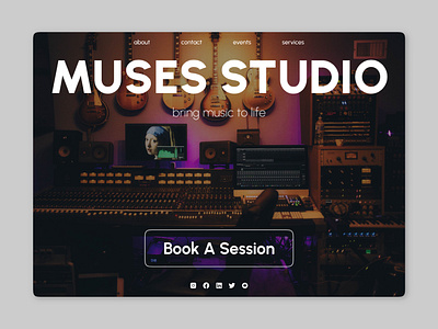 Muses Studio - Hero Section design figma landing page ui ux web design website