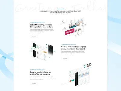Real Homes Landing Page - Features features landing realtor ui web website wordpress