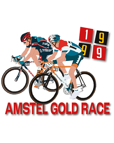 Amstel Gold Race 1999 - Boogie versus The Boss art cycling design graphic design illustration poster vector