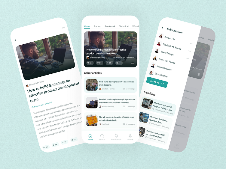 Article Portal Mobile App Ui Design by Md Asfak Jaman on Dribbble