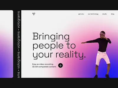 Volograms Website Design: Homepage UI/UX Design branding design home homepage landing landing page site ui design uidesign uiux userinterface ux ux design uxui web design webflow website