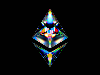 Glass Ethereum 3d animation blender coin crypto diamond eth ethereum glass icon illustration logo matte reflective refractive render rotation shader sharp
