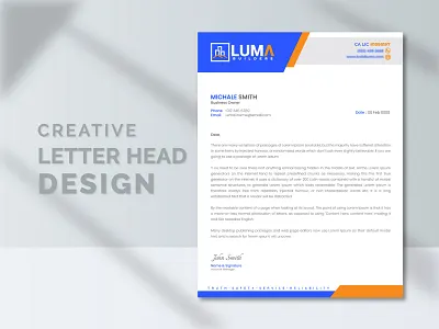 Business Letterhead Design or Cover Letter Template branddesign