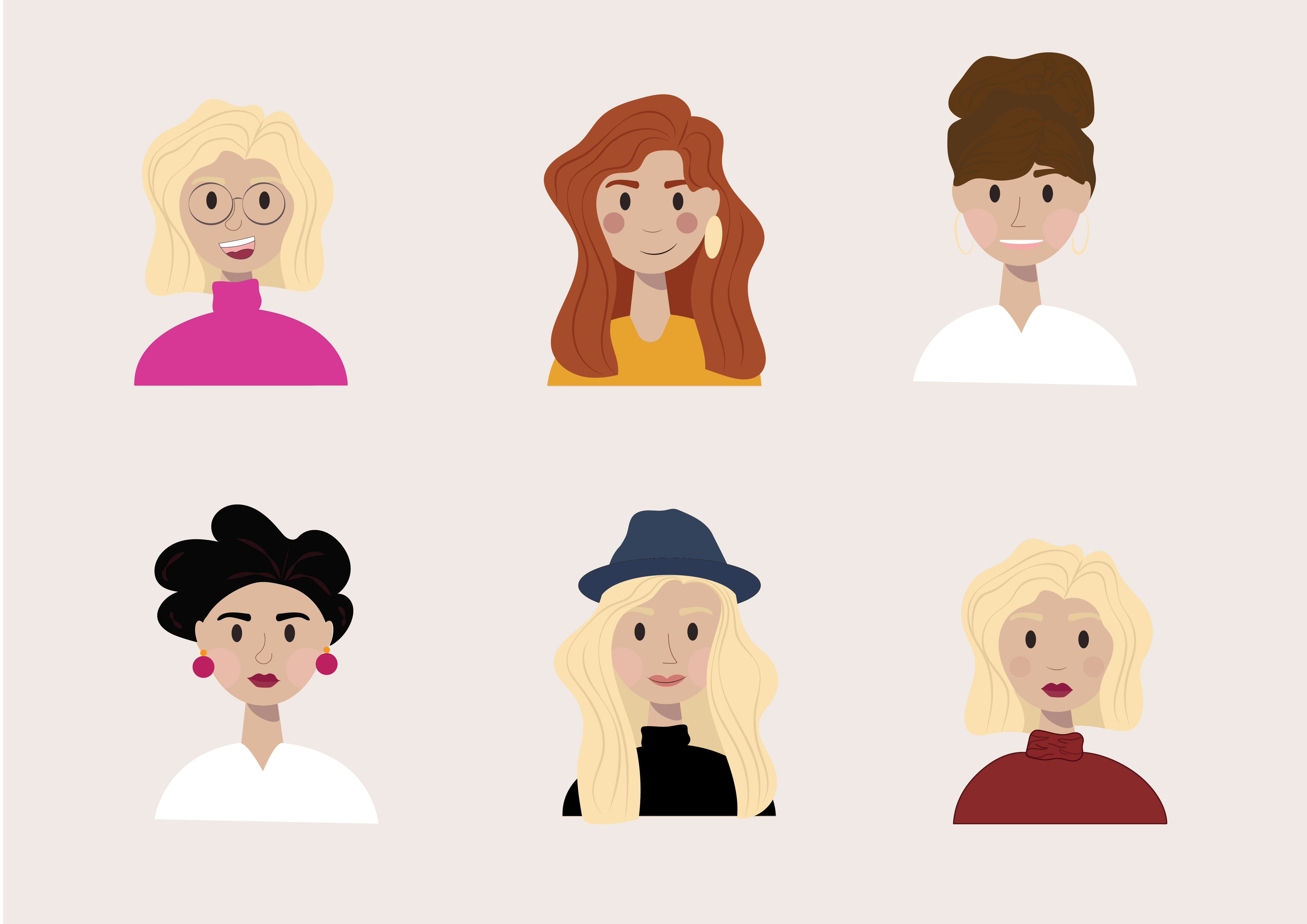 Example of Flat Character Illustrations