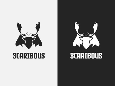 3 Caribou Deer Logo Design 3 caribou 3 deer apparel logo caribou caribou logo deer deer logo logo logo design