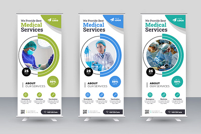 Medical Roll-up Banner Design advert banner branding business corporate creative design flyer illustration logo medicaldesign rollup ui