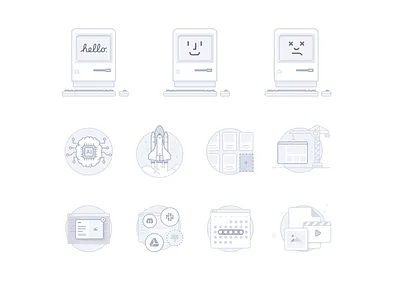 Empty state icons for SAAS Apps dashboard empty page empty state empty states icon illustration placeholder saas vector web app