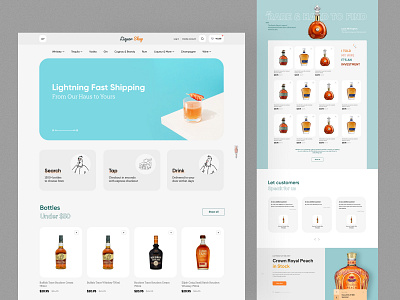 Liquor Shop Landing Page alcohol alcohol shop beer beer store business website buy cart landing page design liquor liquor shop liquor store online liquor store online shop red wine store rum store store vodka whiskey wine wine store