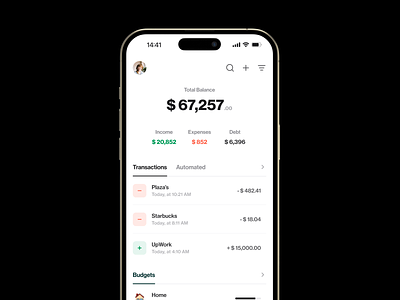 Take control of your finances with Savoo's AI-powered mobile app app budgeting dashboard design finance iphone mobile personalfinance productdesign saas
