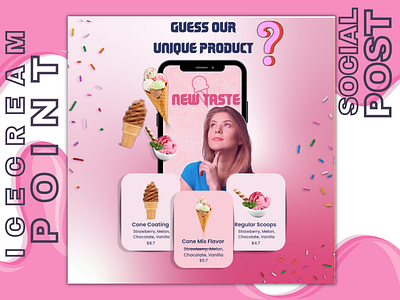 Ice Cream Banner || Social Media Design banner design banner design branding bannerdesign facebook ads design food banner instagram banner instagram post instagram stories restaurant branding social media banner