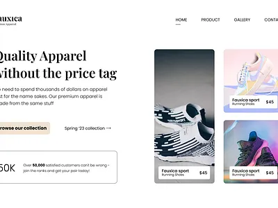 Fauxica Apparel website design l typography ui ux website